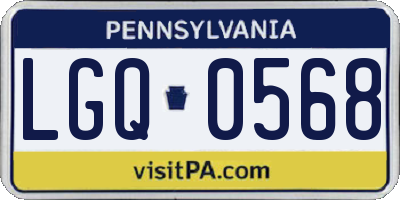 PA license plate LGQ0568