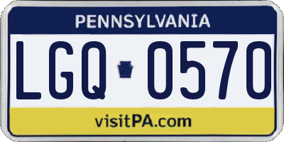 PA license plate LGQ0570