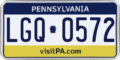 PA license plate LGQ0572