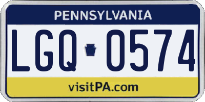 PA license plate LGQ0574