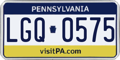 PA license plate LGQ0575