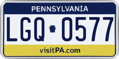 PA license plate LGQ0577