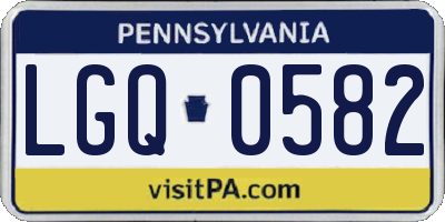 PA license plate LGQ0582