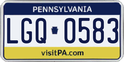 PA license plate LGQ0583
