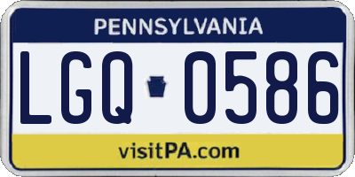 PA license plate LGQ0586