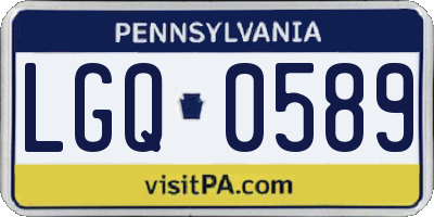 PA license plate LGQ0589