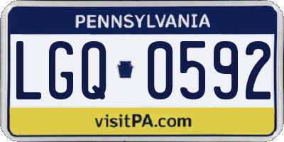 PA license plate LGQ0592