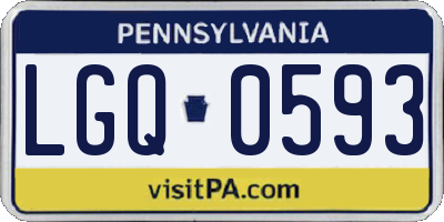 PA license plate LGQ0593