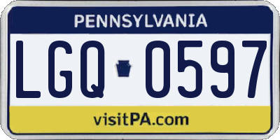 PA license plate LGQ0597