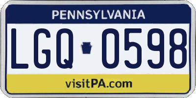 PA license plate LGQ0598