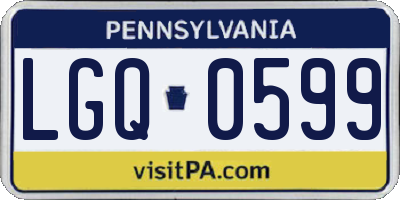 PA license plate LGQ0599