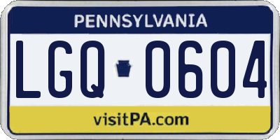 PA license plate LGQ0604
