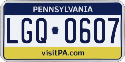 PA license plate LGQ0607