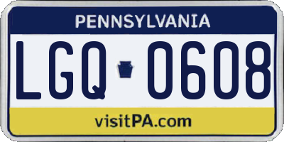 PA license plate LGQ0608