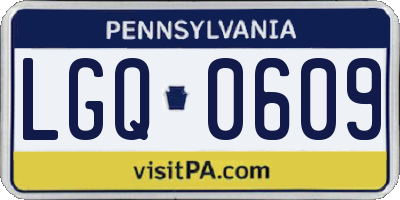 PA license plate LGQ0609