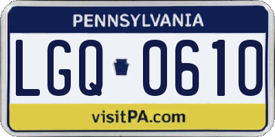 PA license plate LGQ0610