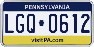 PA license plate LGQ0612