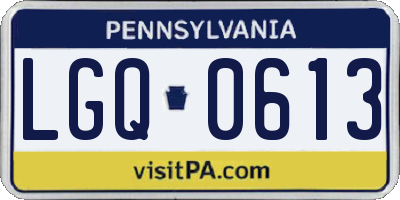 PA license plate LGQ0613
