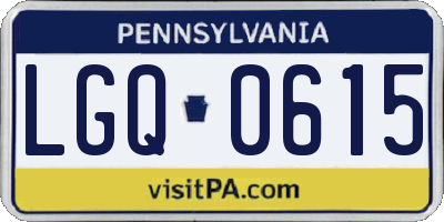PA license plate LGQ0615