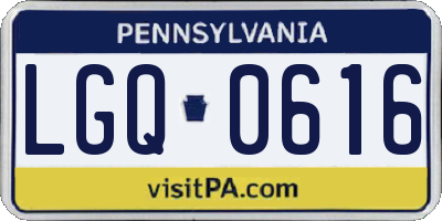 PA license plate LGQ0616
