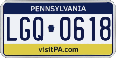 PA license plate LGQ0618