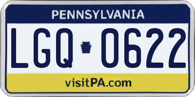 PA license plate LGQ0622