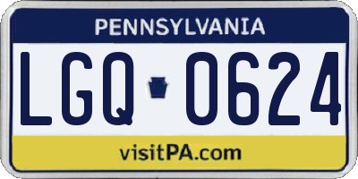 PA license plate LGQ0624