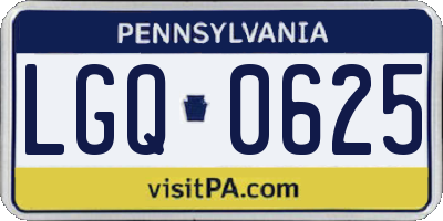 PA license plate LGQ0625
