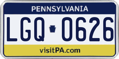 PA license plate LGQ0626