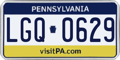 PA license plate LGQ0629