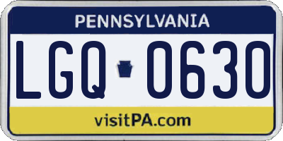 PA license plate LGQ0630
