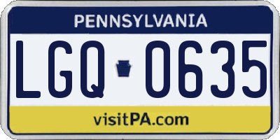 PA license plate LGQ0635