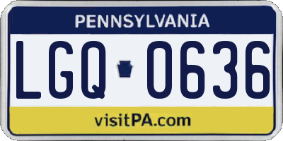 PA license plate LGQ0636