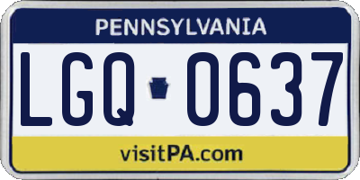 PA license plate LGQ0637