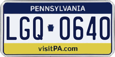 PA license plate LGQ0640