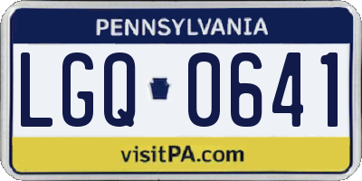 PA license plate LGQ0641