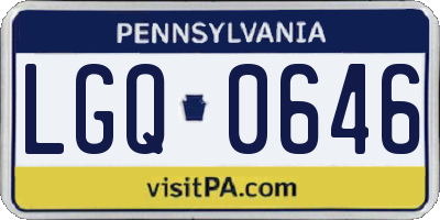 PA license plate LGQ0646