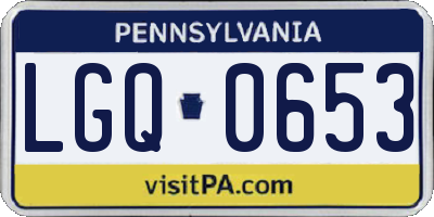 PA license plate LGQ0653