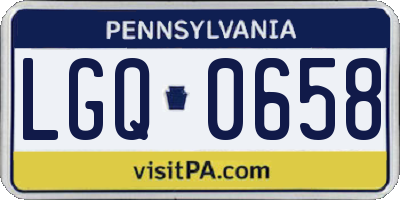 PA license plate LGQ0658