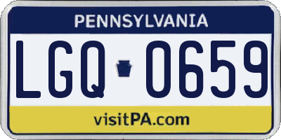 PA license plate LGQ0659
