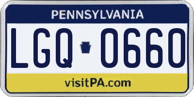 PA license plate LGQ0660