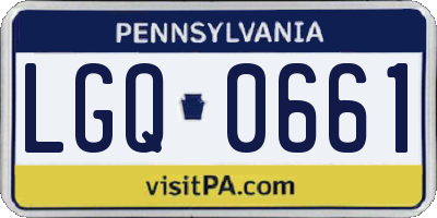 PA license plate LGQ0661