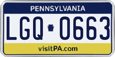 PA license plate LGQ0663