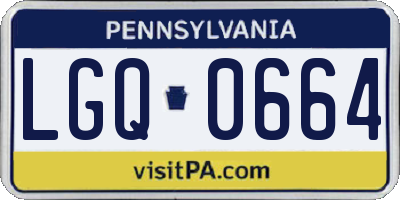 PA license plate LGQ0664
