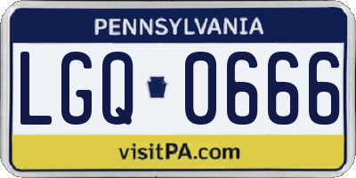 PA license plate LGQ0666