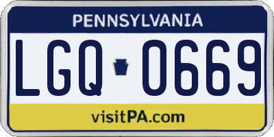 PA license plate LGQ0669