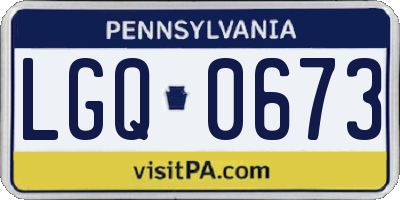PA license plate LGQ0673
