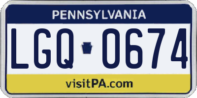PA license plate LGQ0674