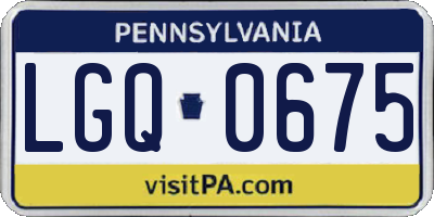 PA license plate LGQ0675