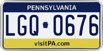 PA license plate LGQ0676
